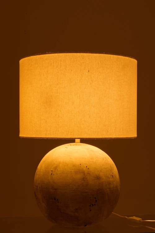 lampa stołowa kula ceramiczna szara