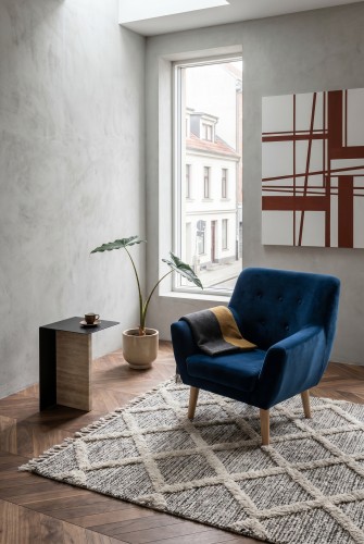 fotel nordic velvet blue signal