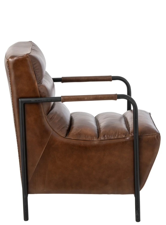 fotel skórzany brązowy  w styku loft2