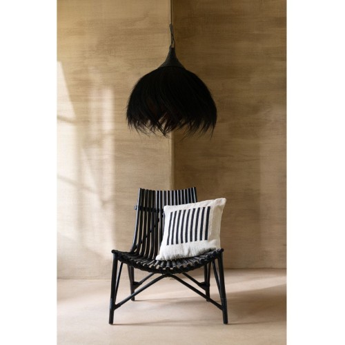 skandynawski fotel boho czarny