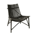 fotel boho czarny z rattanu J-Line