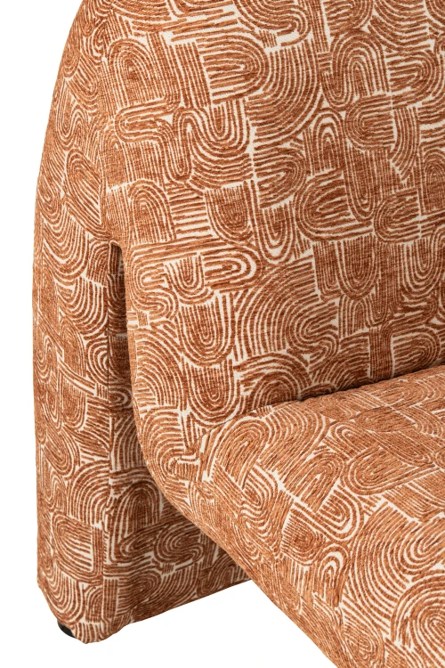 designerski fotel Margo w kolorze rdzawy brąz3