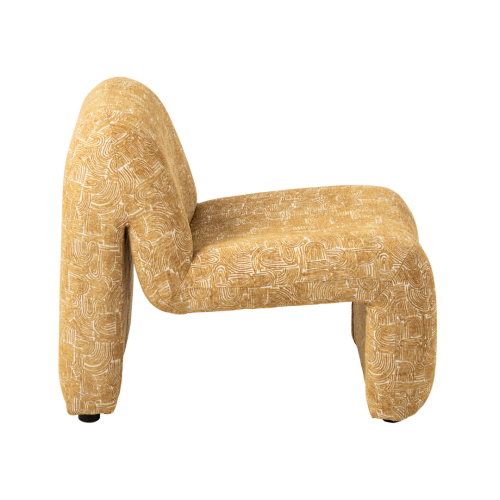 fotel margo designerski żółty ochra