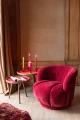 FOTEL OBROTOWY VELVET CZERWONY BURGUND - J-LINE