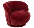 FOTEL OBROTOWY VELVET CZERWONY BURGUND - J-LINE