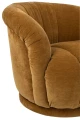 FOTEL OBROTOWY VELVET ŻÓŁTY MUSZTARDOWY - J-LINE