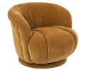 FOTEL OBROTOWY VELVET ŻÓŁTY MUSZTARDOWY - J-LINE