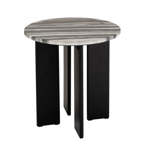 STOLIK BOCZNY MATHILDE MARBLE CZARNY / SZARY - J-LINE