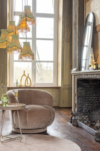 fotel obrotowy velvet beżowy taupe