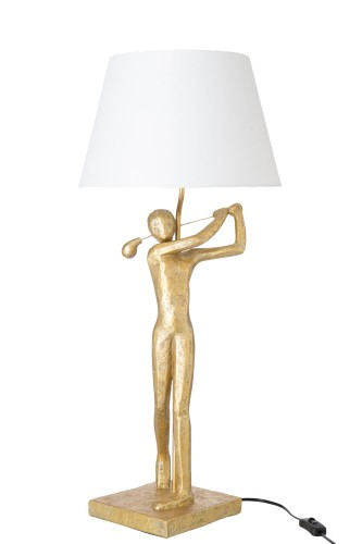 lampa stołowa golfista złota