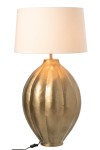 lampa stołowa złota z białym kloszem