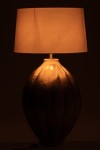 lampa stołowa złota z białym kloszem