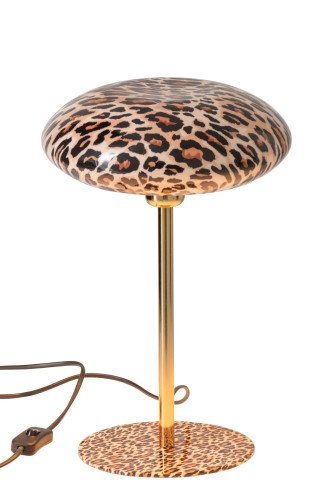 lampa Leo stołowa metalowa w cętki lampart