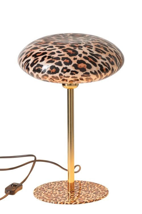 lampa Leo stołowa metalowa w cętki lampart