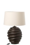 lampa stołowa twist brązowa z jasnym kloszem