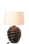 lampa stołowa twist brązowa z jasnym kloszem