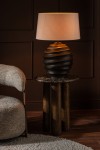 lampa stołowa twist brązowa z jasnym kloszem