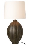 lampa stołowa z ryflowanego aluminium brązowa