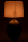 lampa stołowa z ryflowanego aluminium brązowa