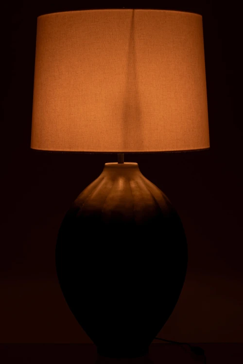 lampa stołowa z ryflowanego aluminium brązowa