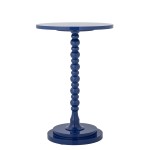 stolik boczny ellar niebieski drewniany bloomingville