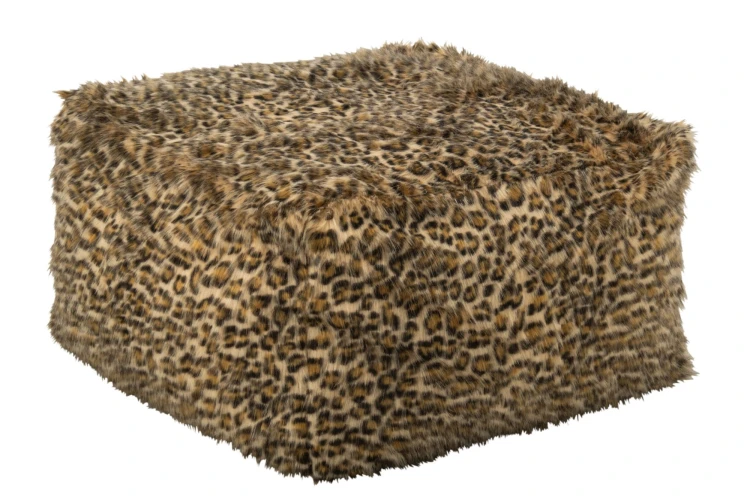 puf leopard w panterkę brązowa