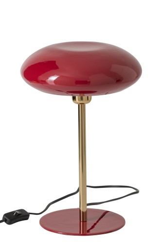 lampa stołowa metalowa czerwona