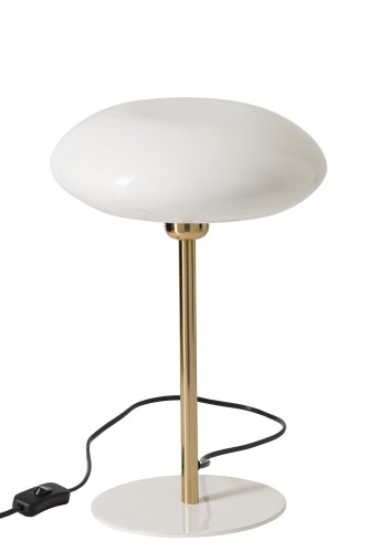 lampa stołowa metalowa biała