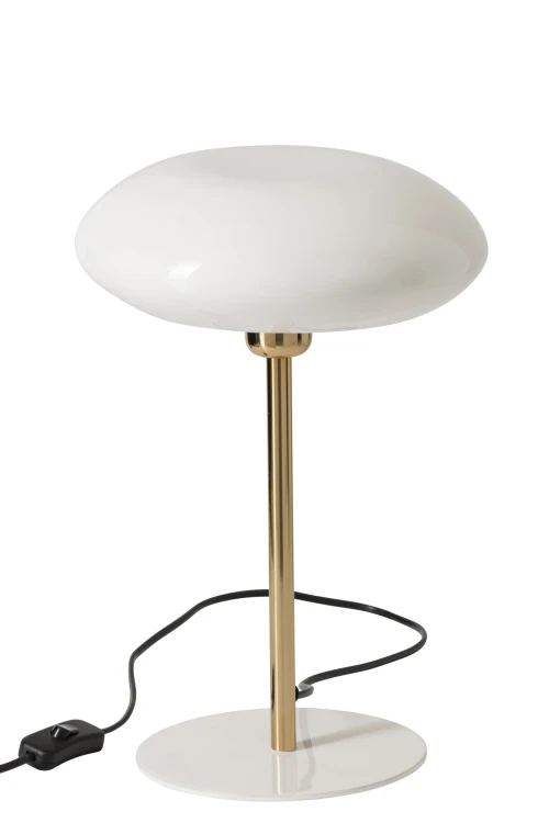 lampa stołowa metalowa biała
