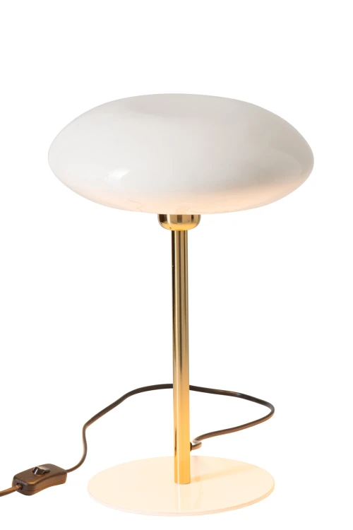lampka stołowa metalowa biała