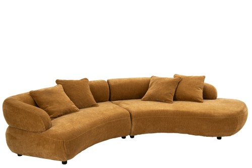 sofa modułowa 4 osobowa musztardowa żółta