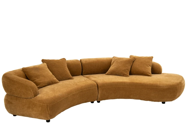 sofa modułowa 4 osobowa musztardowa żółta