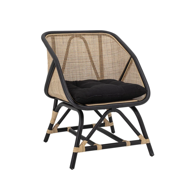 krzesło rattan czarne Loue Lounge Bloomingville 82051381.jpg