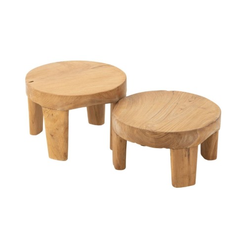 Stoliki z drewna tekowego zestaw 2 - J-Line