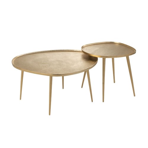 Stoliki boczne Vinta Aluminium Gold - zestaw 2 - J-Line