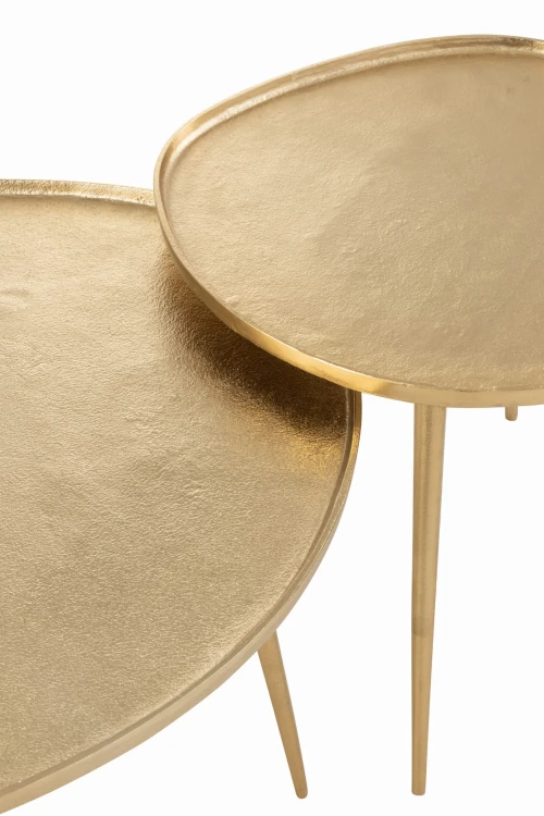 Stoliki boczne Vinta Aluminium Gold - zestaw 2 - J-Line