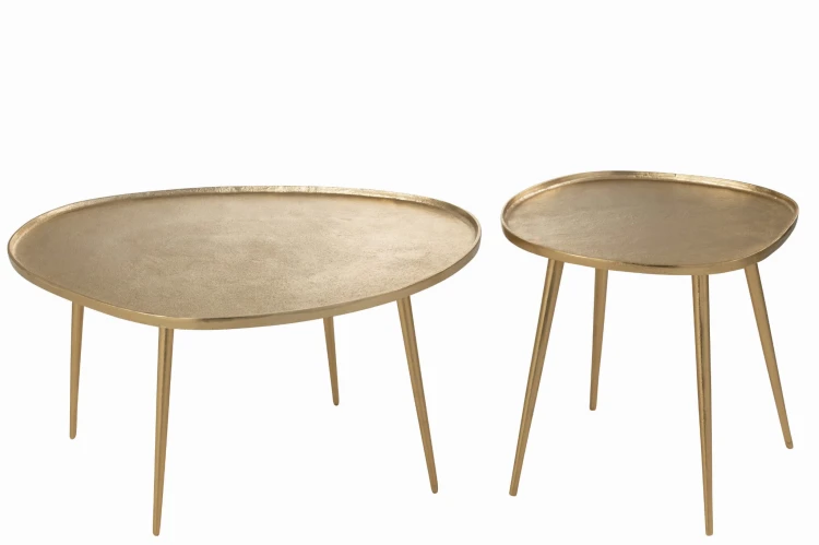 Stoliki boczne Vinta Aluminium Gold - zestaw 2 - J-Line
