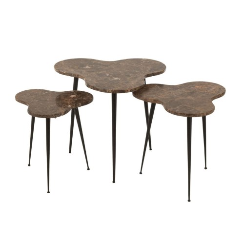 Stoliki boczne Bee marmur brown black - J-Line