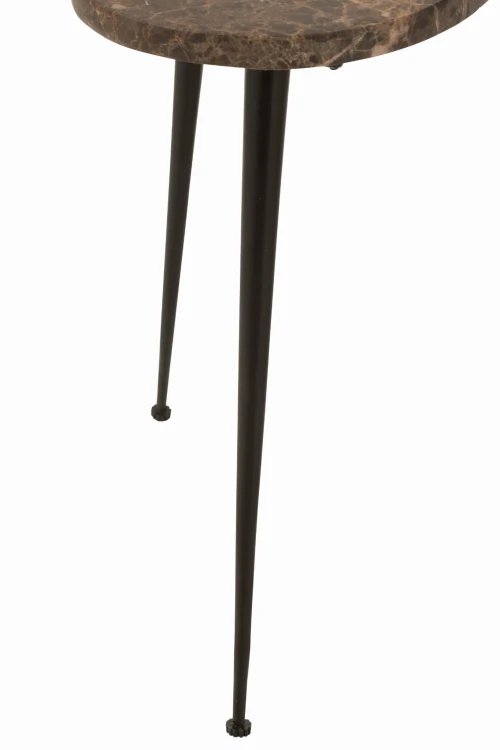 Stoliki boczne Bee z marmurowym blatem brown black - J-Line