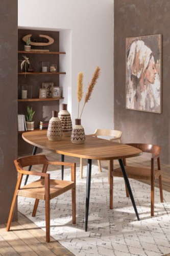 stół jadalniany oval teak natural j-line