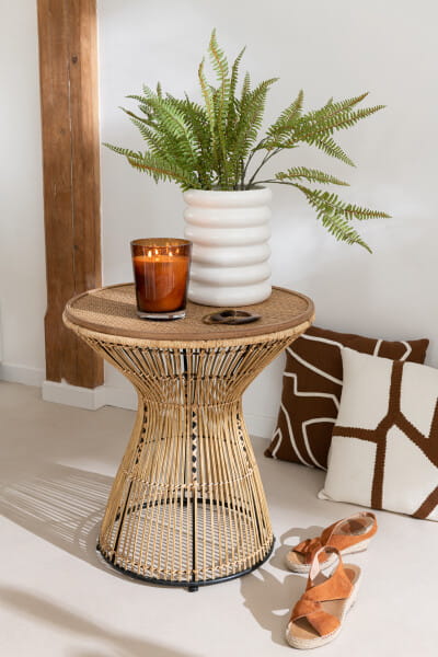 stolik boczny round rattan j-line