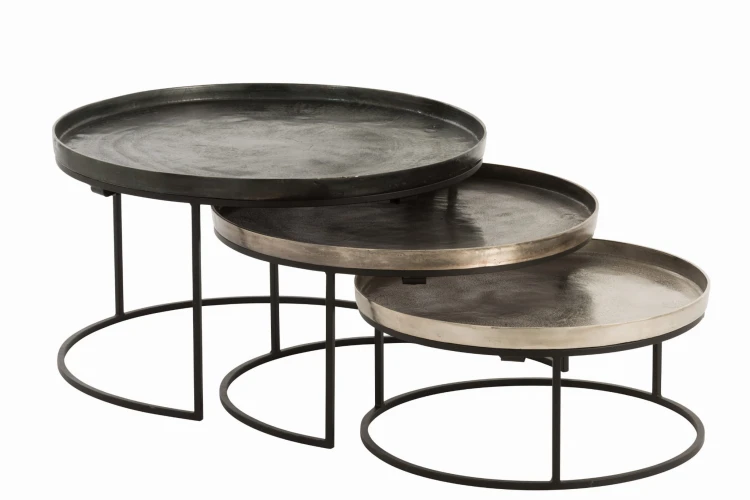 stolik boczny round mix alu black j-line