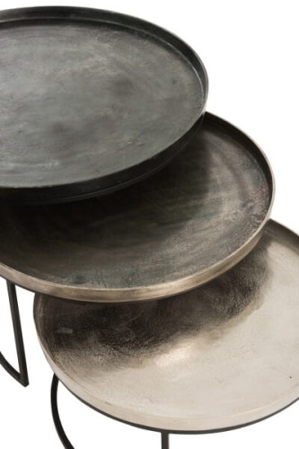 stolik boczny round mix alu black j-line