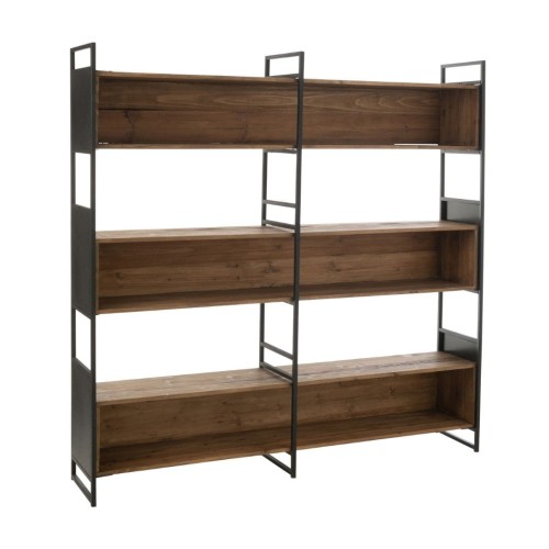 regał Rustic duży drewno metal czarny j-line