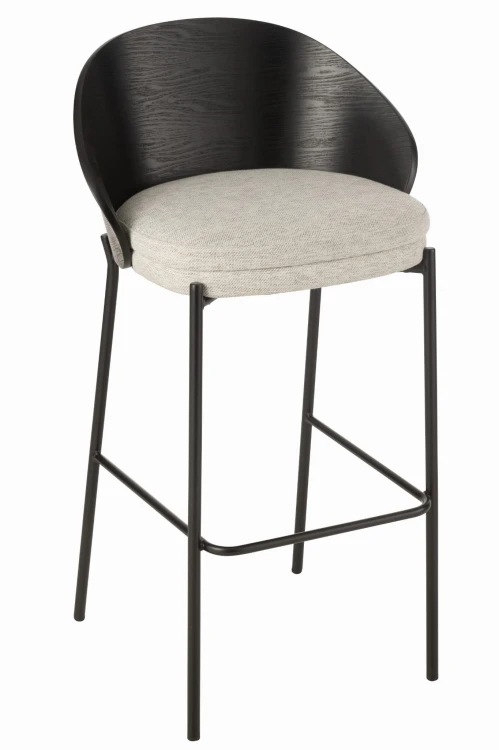 krzesło barowe lone ply czarno szare j-line