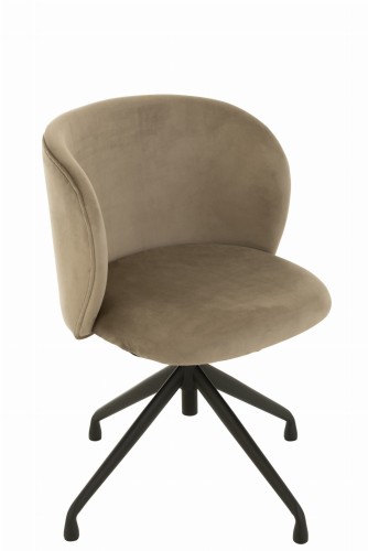 fotel obrotowy velvet szarobrązowy j-line