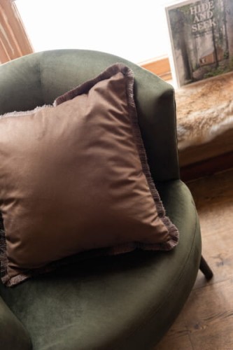 fotel Tub z tkaniny w kolorze ciemno zielonym j-line