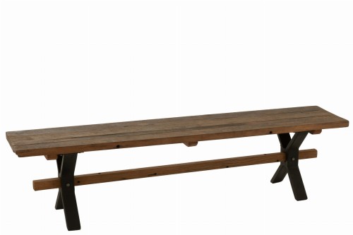ławka vintage ciemny brąz drewno j-line