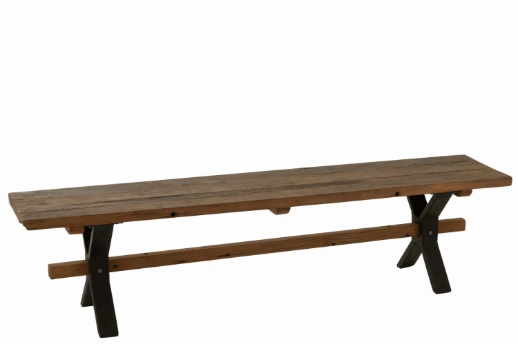 ławka vintage ciemny brąz drewno j-line