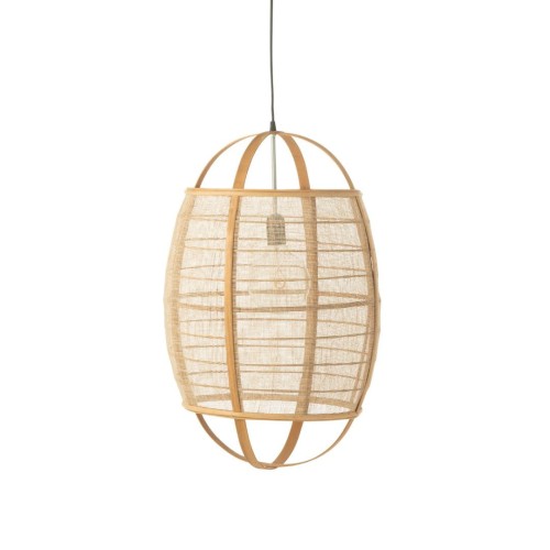 lampa sufitowa bambusowa z lnem owal - j-line